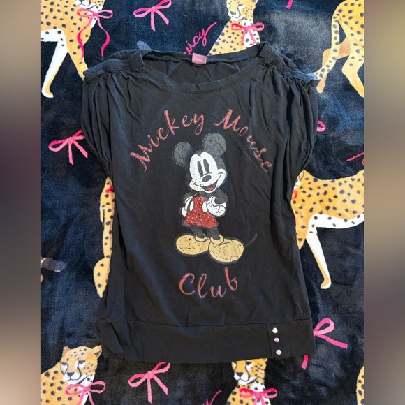 Disney Tops - Vintage Mickey Mouse Club Black fitted short sleeve Shirt